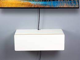This floating tv stand comes in white color. Amazon Com Blanca White Modern Floating Media Console Wall Mount Tv Stand Entertainment Cabinet 24 L White Lacquer Finish Custom Size Available Handmade