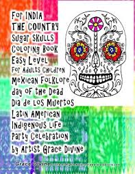 Home coloring pages adults printable adult coloring pages skulls. For India The Country Sugar Skulls Coloring Book Easy Level For Adults Children Mexican Folklore Day