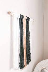 Boho yarn wall hanging diy. Diy Yarn Wall Hanging In Just 20 Minutes Her Happy Home