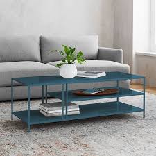 Profile Coffee Table Petrol West Elm Coffee Table Narrow Coffee Table Wood Coffee Table Rustic
