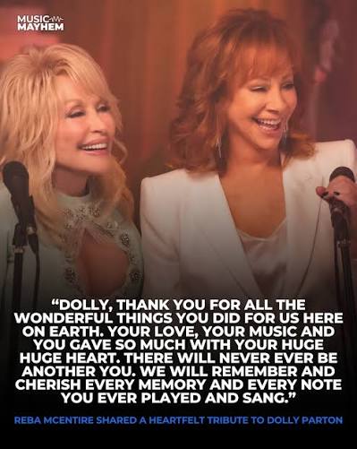 Reba McEntire is remembering her longtime friend and collaborator, Dolly Parton, following Parton's death at 80. Sharing an emotional tribute, McEntire reflected on their friendship, the music they made, and the lasting