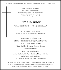 Robert lewandowski lo empató y celebró en su honor: Alle Traueranzeigen Fur Irma Muller Trauer Rp Online De
