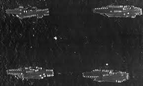 u.s. navy supercarrier being sunk