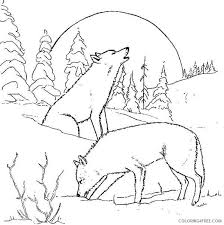 Big bad wolf coloring page. Wolf Coloring Pages Howling At Moon Coloring4free Coloring4free Com