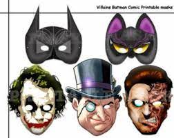 Unique Villains The Batman Comic Printable Masks Diy Paper Photo Props Costumes Kids Dress Up Mask Birthday Party Printable Masks Unique Halloween Batman