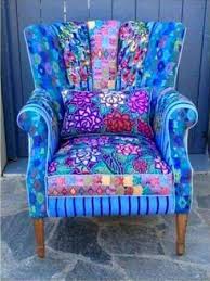Refurbished Refurnished Reading Chair In Bohemian Style For The Sitting Room With Succulents Home Indoorsy Lit Patchwork Chair Funky Chairs Boho Furniture