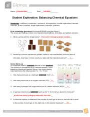 Student exploration chemical equations answer key activity a. Balancingchemequationsgizmo Docx Name Dyllan Barnwell Student Exploration Balancing Chemical Equations Vocabulary Coefficient Combustion Compound Course Hero
