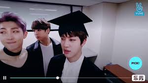 He wore a straw hat with a checked . Bts Jin Graduation 2017 Kim Seokjin Sub Indo Youtube