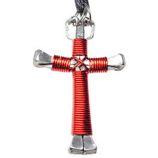 Stylish Red Wire Cross Necklace