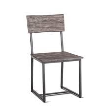 Modern Industrial Dining Chair Weathered Gray Set Of 2 Industrial Dining Chairs Dining Chairs Wood Side Chair
