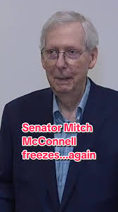 #Senate #Republican Leader Mitch #McConnell appeared to freeze again while  taking questions from #reporters