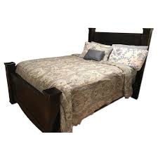Bedroom furniture set used black modern contemporary real leather good condition. Ashley S Shay Queen Poster Bed Aptdeco