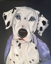 Dalmatian Dog Art Print From Original Painting Dog Canvas Painting Dog Canvas Dog Art