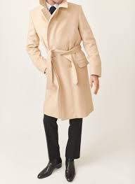 Camel wool france model is 184 cm and is wearing size 50 color: Double Breasted Belted Coat Baby Camel Husbands Paris Husbands Paris