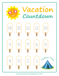 Summer Vacation Countdown Printables Vacation Countdown Countdown Calendar Printable Countdown Calendar