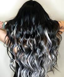 Highlight how silvery your hair is with deep, black lowlights. 17 Silver Hair Looks That Will Make You Want To Dye Your Hair Asap Hair Styles Grey Hair Color Silver Hair Color
