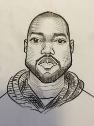 Kanye West Caricature Sketch Paper Male Sketch
