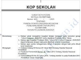 Sk pengawa ujian sekolah 2021 / soal & jawaban ujian sekolah ekonomi bisnis tahun 2021. Sk Panitia Pat 2021 Format Word