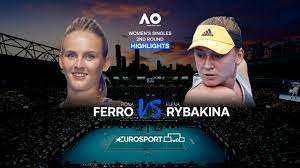 Rybakina opens with a double but responds with a beauty out wide; Australian Open 2021 Fiona Ferro Elena Rybakina Single Women 2nd Round Highlights Tennis Video Eurosport