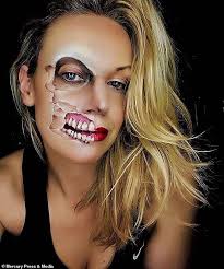 Mother spends up to 13 HOURS creating horrifying Halloween makeup illusions 