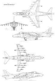 Hawker Siddeley Harrier Blueprint Descargue Un Plano Gratuito Para Modelado 3d Harrier Blueprints Airplane Coloring Pages