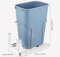 VEVOR Bote de basura extraíble, contenedor individual de 35 litros,  contenedor de residuos de cocina de montaje inferior con tobogán, manija y  kit de ...