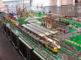 Lego City And Train Layout Lego Track Lego Trains Lego Village