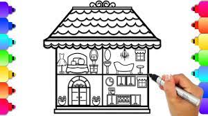 Other great ideas for text: Glitter Doll House Coloring Page Learn To Draw And Color A Doll House With Glitter And Markers Youtube