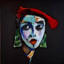 Acrylic and oil pastel