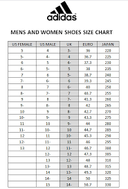 adidas shoes size chart