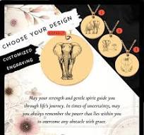 Custom Elephant Necklace • Engraved Elephant Coin Charm ...