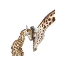 Mom And Baby Giraffe Watercolor Safari Nursery Art Tiny Toes Design