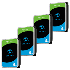 Seagate ST8000VX010 SkyHawk 8TB SATA Hard Drive w/ 5400RPM 6Gb/s 256MB  Cache, Four Pack