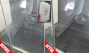 Proof Cleaning Your Shower With A Dishwasher Tablet Really Works Clean Shower Doors Dishwasher Tablets Cleaning Shower Glass