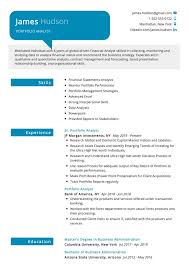 Candidate seeking financial analyst job. Portfolio Analyst Resume Example 2020 Maxresumes