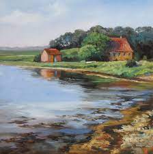 ute herrmann motiv alte ziegelei an der flensburger forde www ute herrmann kunstmalerin de naturbilder realistische gemalde landschaftsmalerei