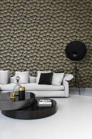 Les rouleaux et les échantillons sont en stock. Papier Peint Feuilles De Ginkgo Noir Et Or City Chic Collections Origin Wallcoverings
