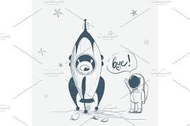 Astronaut Saying Bye To Alien Illustration Art Vector Illustration Alien