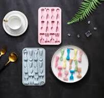 Amazon.com: 2 Pack Cutlery Themed Silicone Molds, 12 Cavity ...
