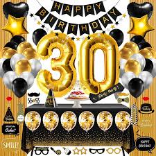 Elegant themes for a 40th birthday celebration. Buy 30th Birthday Decorations For Women Or Men Black Gold 30 Birthday Party Supplies Gifts For Her Him Dirty Thirty Including Happy Birthday Banner Fringe Curtain Tablecloth Photo Props Sash Online