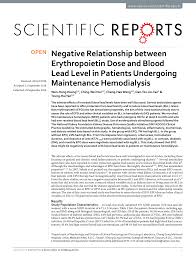 Negative Relationship Between Erythropoietin Dose And Blood