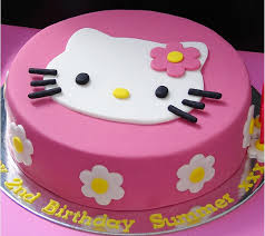 Birthday Cake And Flowers Png Hot Pink Hello Kitty With Cat White Face With Lily Flowers Png Hello Kitty Cake Hello Kitty Birthday Cake Cat Cake