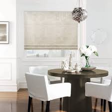 If you have a high ceiling living room, using roman blinds with horizontal stripes can highlight the height of the ceiling. Limestone Creamy Beige Distressed Crushed Velvet Roman Blinds