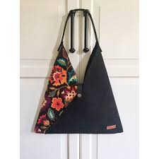 Japanese Bag Floral Hobo Bag Floral Japanese Tote Shoulder Bag Triangle Bag Origami Bag Japanese Style Birthday G Krose Canta Canta Tasarimi Canta Dikis