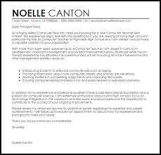 Computer Teacher Cover Letter Sample Cover Letter Templates Examples