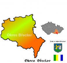 Czech municipality with expanded powers. Breclav Znak Vlajka Mapa
