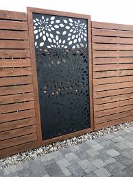 Flowerburst1 Metal Privacy Screen Decorative Panel Outdoor Etsy Privacy Fence Designs Decorative Screens Outdoor Fence Design