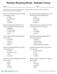 Help Your Third Grader Navigate Tricky Homographs With This Multiple In 2020 Multiple Meaning Words Multiple Meaning Words Worksheet Multiple Meaning Words Activities