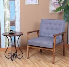 Amazon Com Joybase Mid Century Retro Modern Accent Chair Wood Frame And Fabric Upholstered For Loung Wooden Lounge Chair Living Room Chairs Lounge Cushions