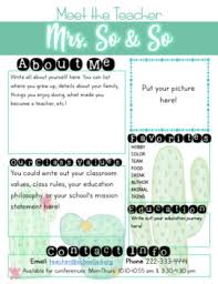 This article also gives other cactus all about the teacher editable slideshow & printable. Meet The Teacher Letter Watercolor Cactus Theme By Corrie Pennington